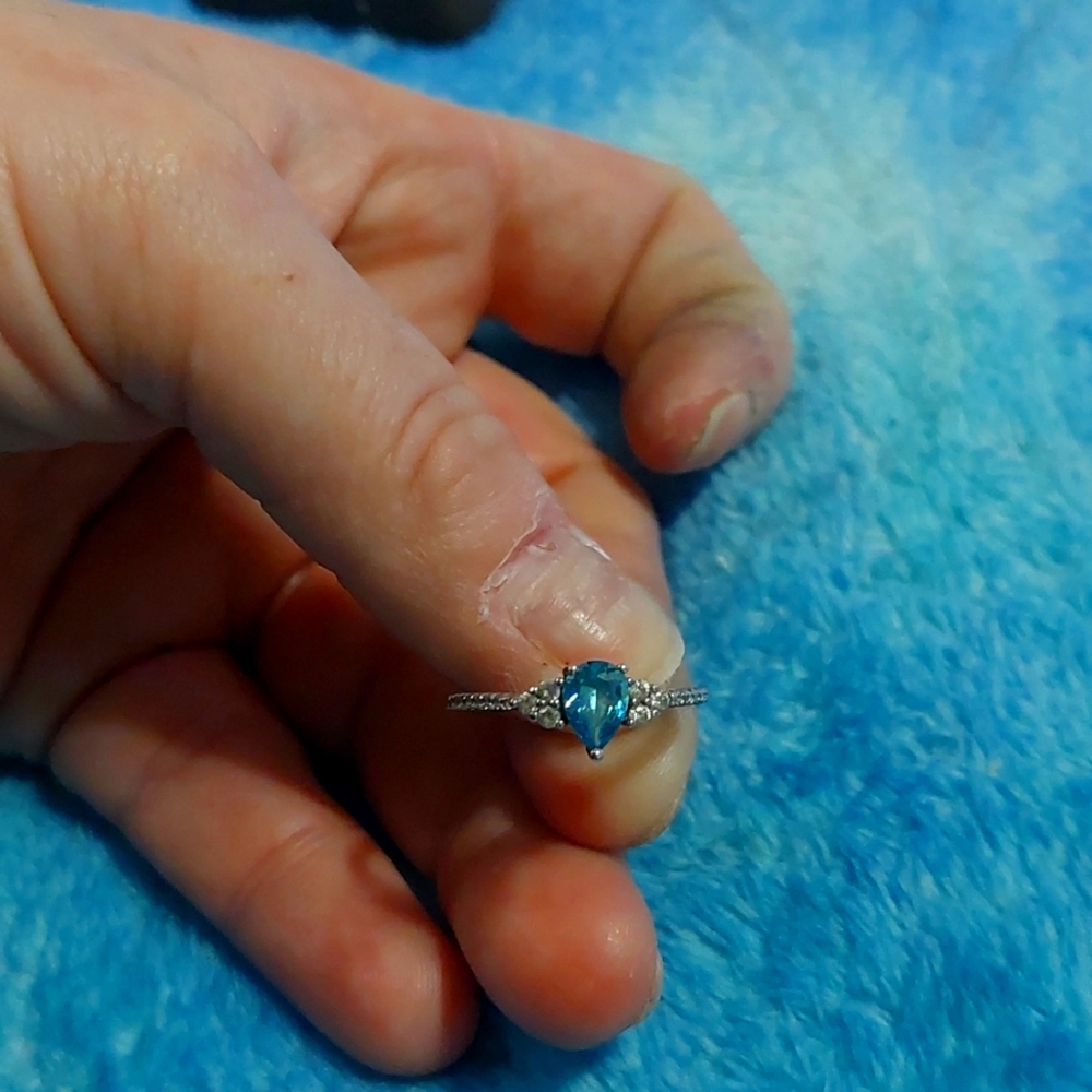 Sterling Silver Swiss Blue Topaz Ring